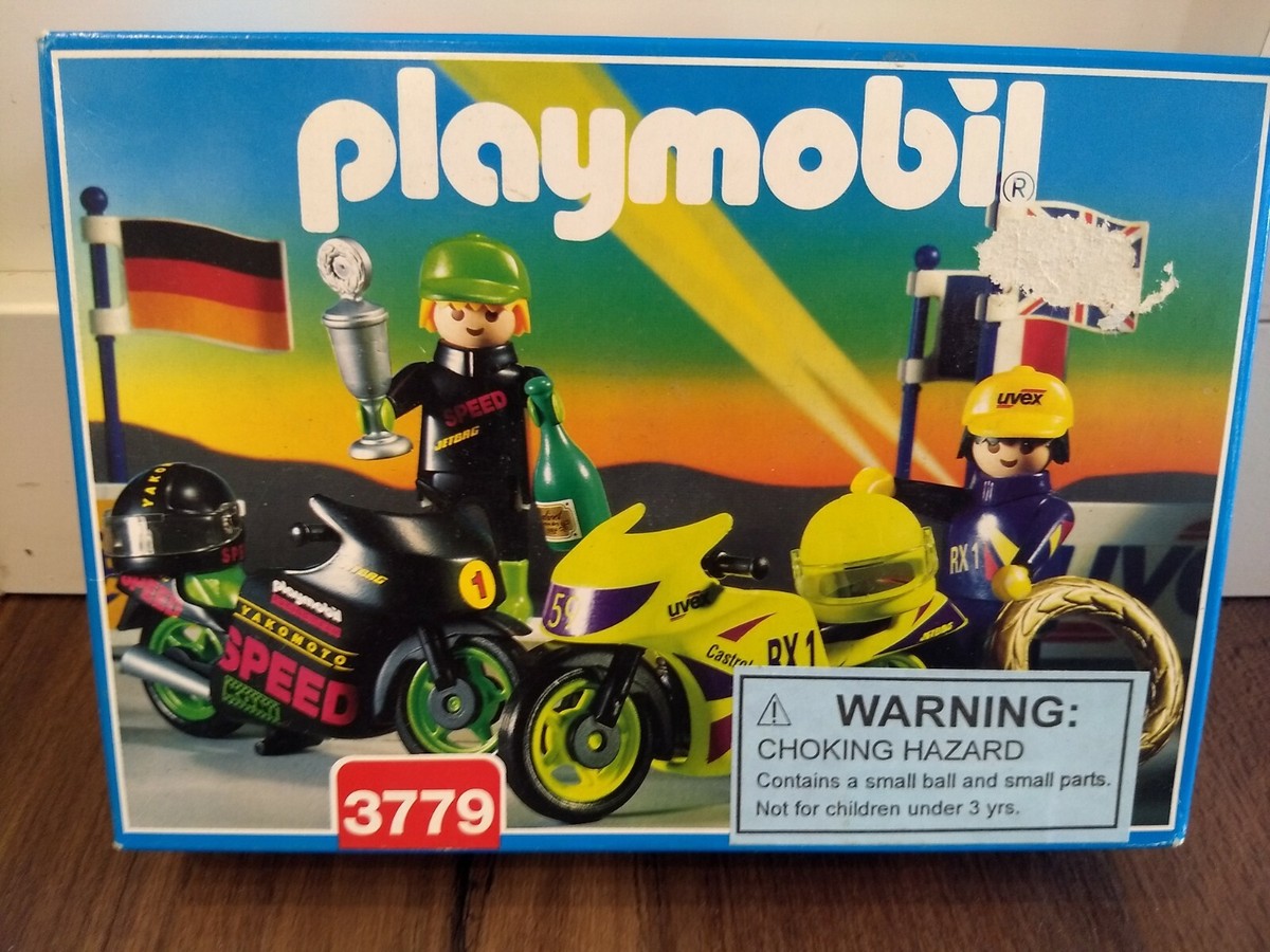 Playmobil 3779 Victory Motorcycle Racing Set New Sealed