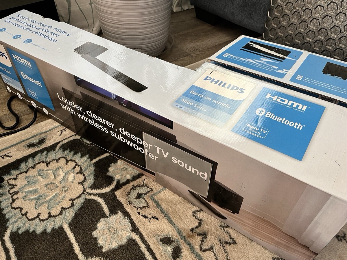 Philips Sound bar Speaker w/ Subwoofer B5306 5000 Series 2.1