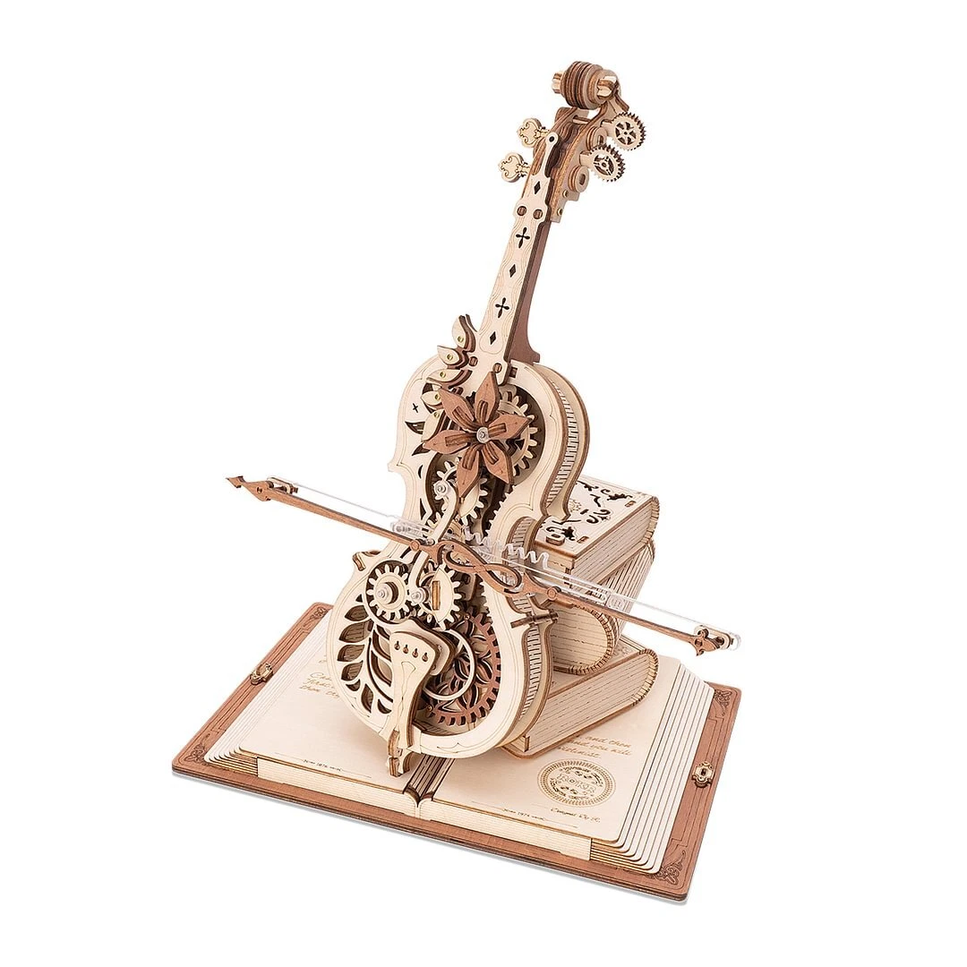 ROKR Magic Cello Mechanical Music Box 3D Wooden Puzzle AMK63 teens Adults Gifts