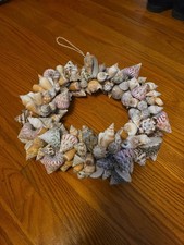 Sea Shell Seashell 14" Solid Double Sided Wreath Beach House Coastal Decor