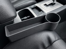 Universal Car Seat Gap Organizer With Cup Holder Storage Tray Black