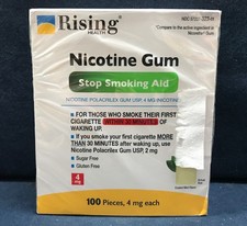 Rising Health Nicotine Gum Coated Mint Flavor 4mg 100CT Free Shipping Exp 10/27