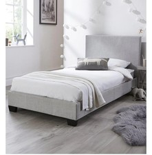 Riley Fabric Single Bed Frame Grey Stylish and Cozy Bedroom Furniture Solution