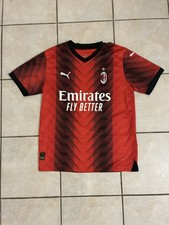 PUMA AC Milan Soccer Jersey Red/Black Mens Size M Emirates Fly Better wefox