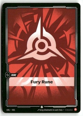 Fury Rune Near Mint R01 Unleashed Riftbound