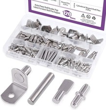 Shelf Pins Kit Nickel Plated 4 Styles 120 Pcs for Cabinet