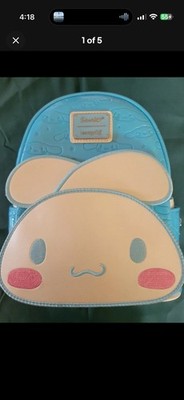 Loungefly Sanrio Cinnamoroll Mini Backpack Blue/White/Pink Faux Leather Zip
