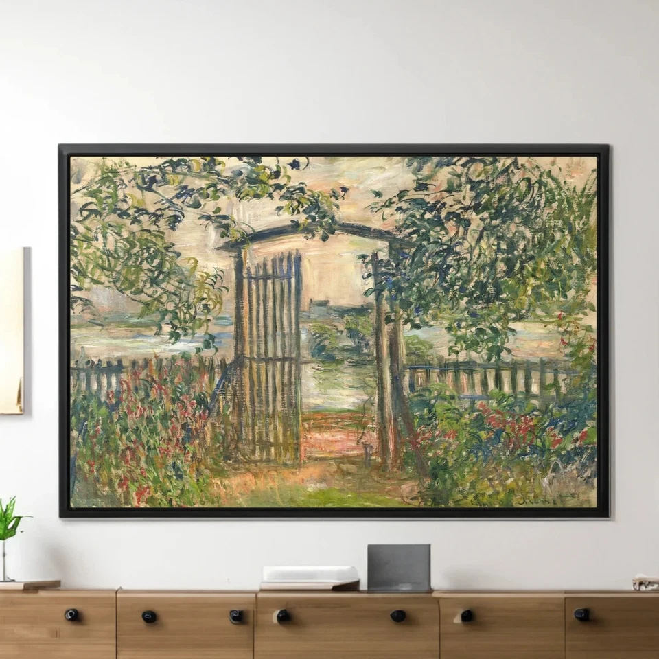 Monet 'Garden Gate at Vetheuil' Abstract Landscape Painting Print - Image 2 of 2