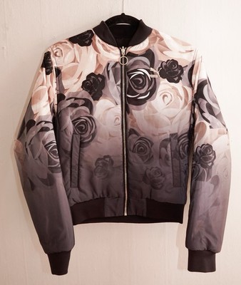 Puma x Careaux Bomber Jacket Reversible Black Rose Gold Pink Women s Size XS