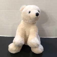 Aurora World Polar Bear Plush White 12" Seated Position Stuffed Animal Toy