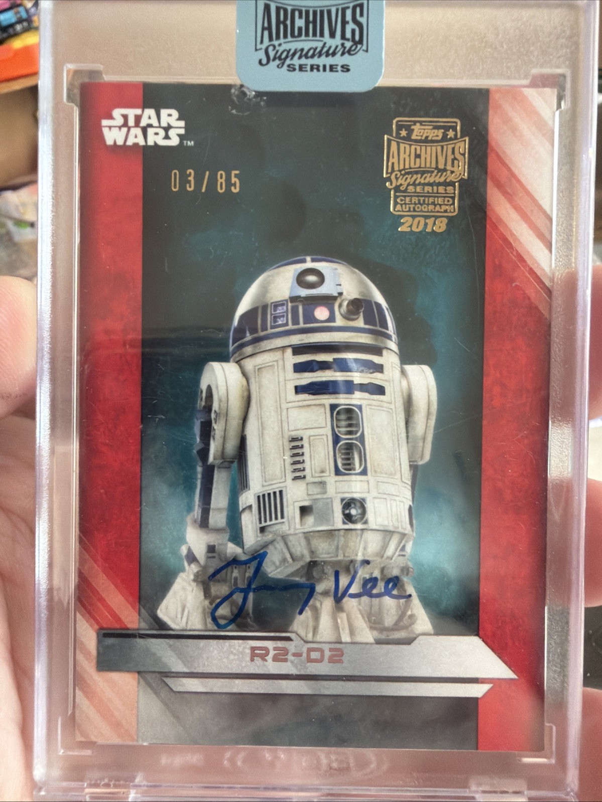 Jimmy Vee 2018 Topps Star Wars Archives Sealed R2 D2 Numbered Signed Auto Card