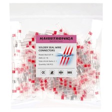 100 conectores de cable con sello de soldadura rojo AWG22-18, haisstronica.neuvo