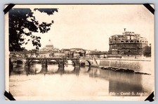 Rome Italy Postcard Castel Sant Angelo & Ponte Sant Angelo over the Tiber River