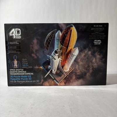 NIB 4D Build Architect Series Space Shuttle 3D Puzzle Model Kit + LED Lights