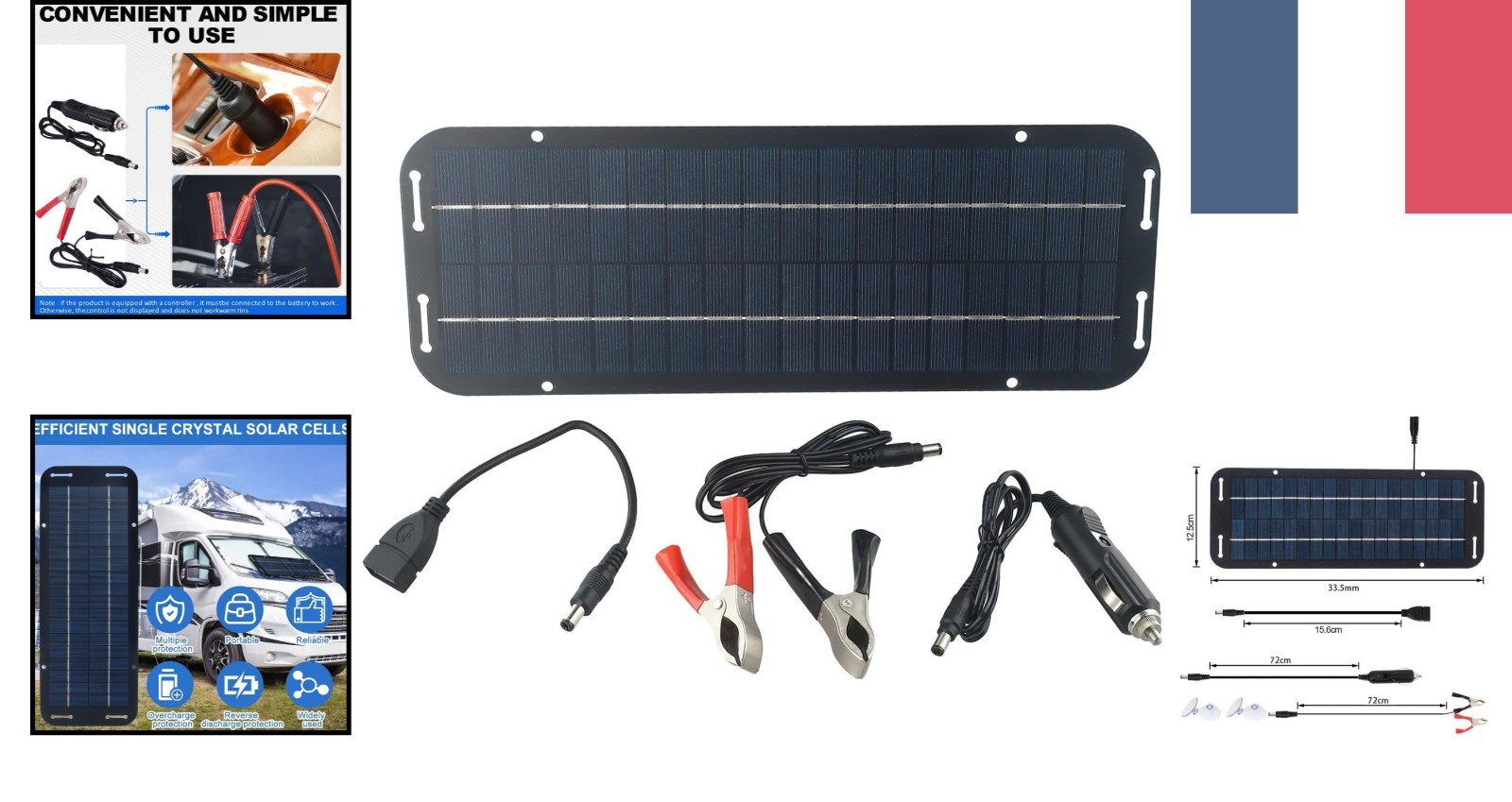 Kit solaire 60W anti-panne de batterie pour maintenir la charge de votre véhicule en hiver