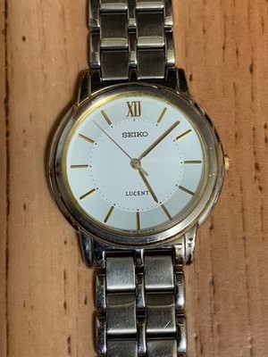 Seiko Lucent 5E21-6E90 Watch, Quartz Analog, 32mm, 1990s Vintage