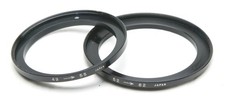 Two Threaded Filter Adapters 49-55mm  52-62mm. Made In Japan. Clean.