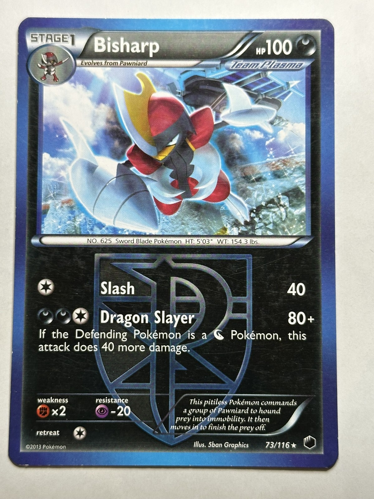 Bisharp (Team Plasma) (73) Plasma Freeze 73/116 MP-LP Pokémon Card