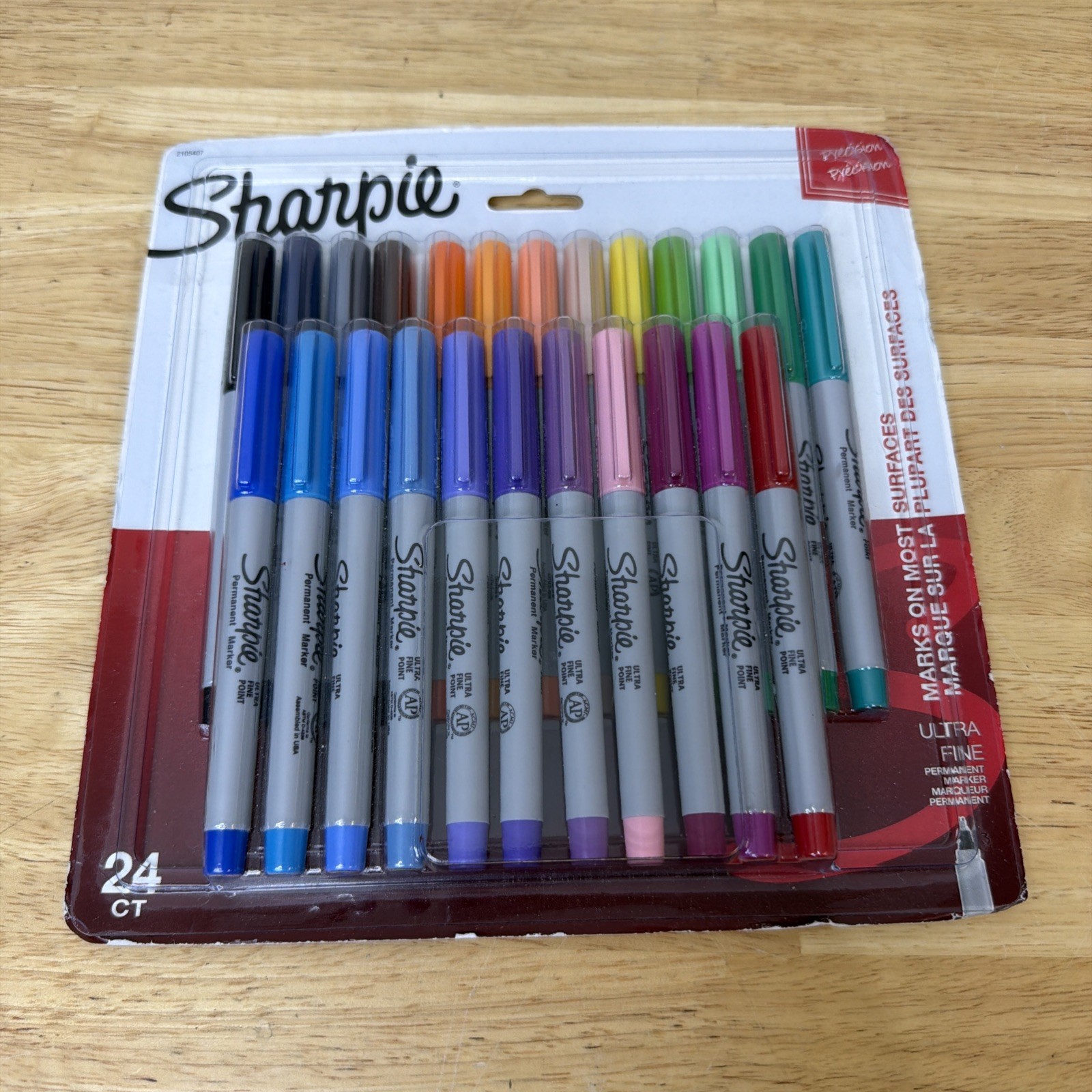 Permanent Markers, Ultra Fine Point, Assorted Colors, 24 Count