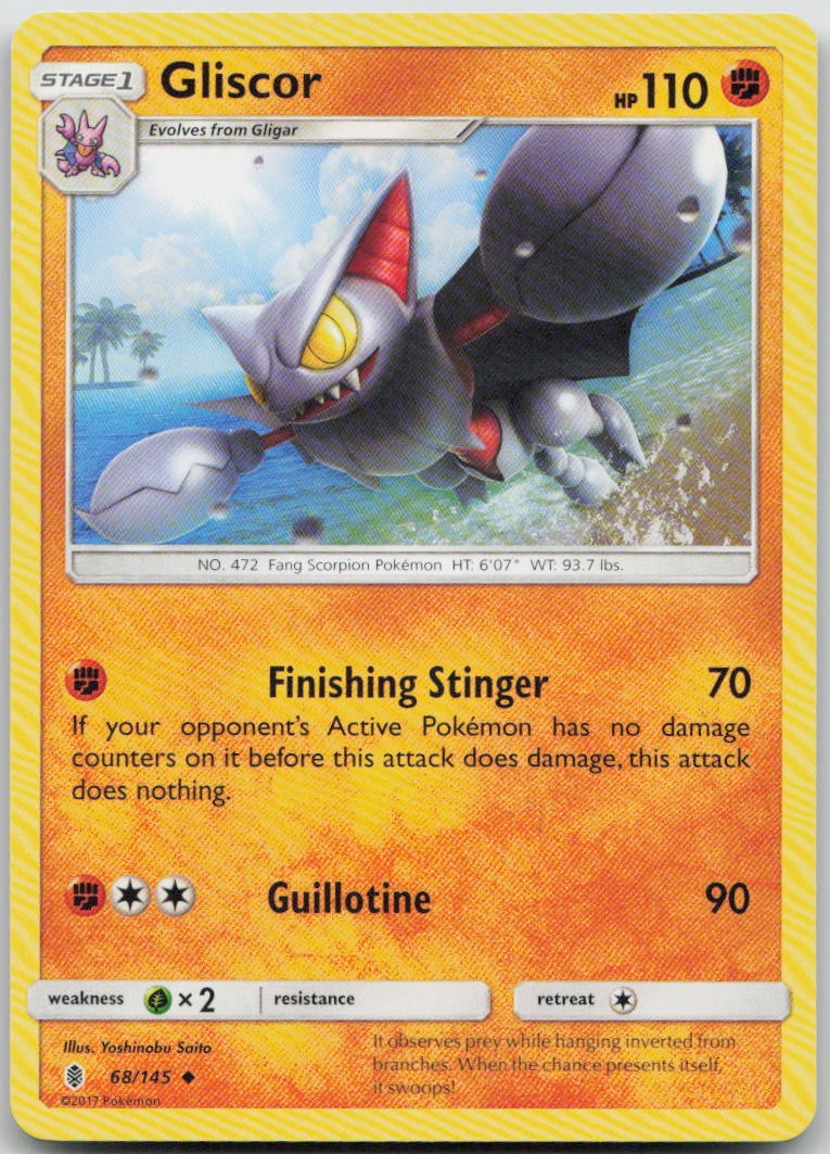Gliscor 68/145 Guardians Rising Uncommon Pokemon HP