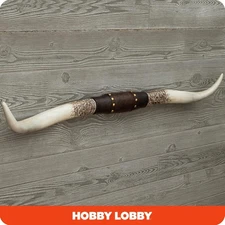 Western Americana Steer Horn Large Rustic Studded Longhorn Wall Decor Resin New