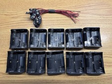 Lot of 10 COMF Battery Holder 2 C Cell Case Box With Snap Connector Leads