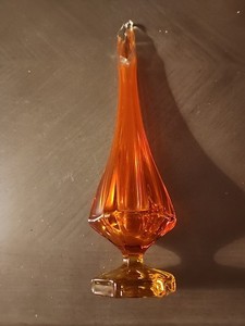 Vintage MCM Viking Glass 15 1/2” Persimmon Column Swung Vase