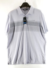 Travis Mathew Mens XXL Polo Shirt NWT Gray Stripes Casual Short Sleeve 2XL