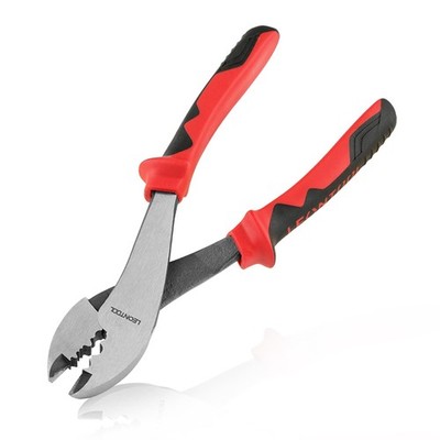 LEONTOOL Electrician's Terminal Crimp Pliers 8.3 x 2.1 inches, Red and Black