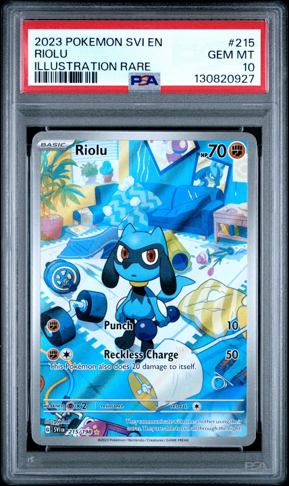 2023 POKEMON SVI EN-SCARLET & VIOLET #215 RIOLU ILLUSTRATION RARE PSA 10