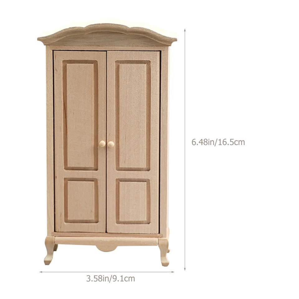 4PCS Mini Möbel Holzgarderobe Miniaturgarderobe Modell Mini House Accessoire - Bild 4 von 4