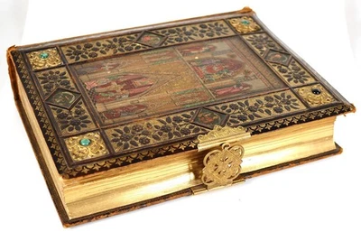 📚Heilige Schrift  Altes Neues Testament Bibel Herzig Wien Edelsteine Maße 40x30 - Bild 1 von 4
