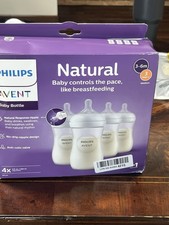 Philips AVENT Natural 4-Pack 9oz/260ml Baby Bottle Set Medium Flow 3m