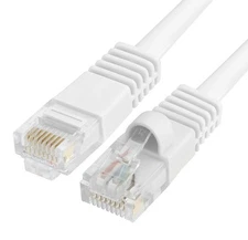 Cat5e Ethernet Cable 15FT White 350MHz 1Gbps Network LAN RJ45 Connectors
