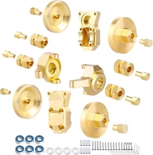 SCX24 Brass Upgrades Set Steering Knuckles Wheel Weights Extended Hex Adapter Fr