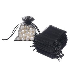 Black Organza Bags 3x4 inch 100pcs, Mesh Candy Bags Jewelry Gift Pouches Draw...
