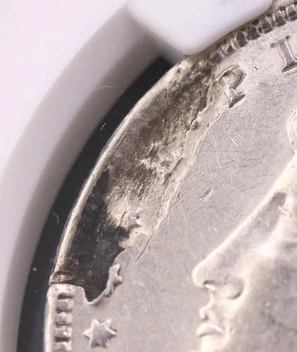 1897 Morgan Silver Dollar $1 NGC Mint Error "Lamination Error"