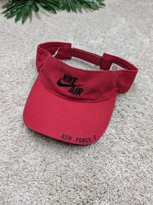 Nike Air Hat Visor Strap Back One Size Red Air Force 1 Twill Mens Sports Golf