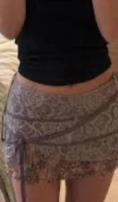 MUSERA Lace Champagne Brown Sexy Beach Evening Wear  Sheer Skirt #612