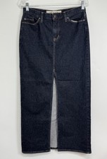 GAP Jeans Dark Wash Denim Maxi Skirt Front Slit 5 Pocket 30 Waist , Size