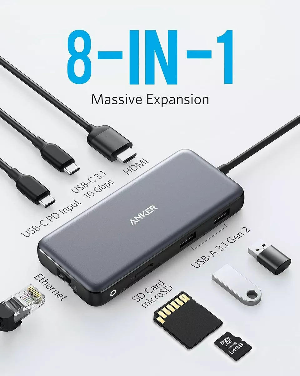 Adaptador Hub Usb C A: Usb 3.0 Hdmi 4k Usb C 3.1- Pc O Mac