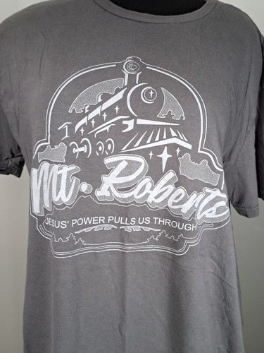 Mt Roberts Train T-shirt Gray Short Sleeves Christian Jesus Religious Size L - Picture 11 of 11