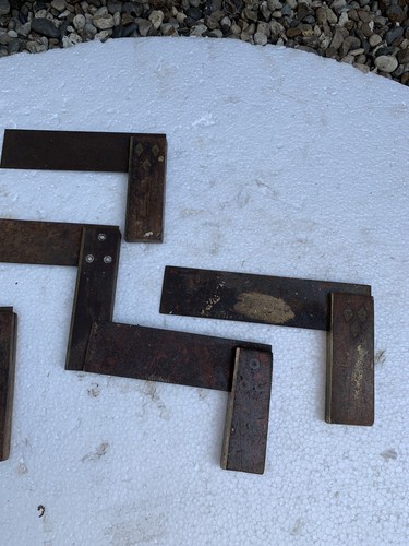 Vintage Wooden Brass Try Square carpentry woodwork X 5 - Picture 7 of 7