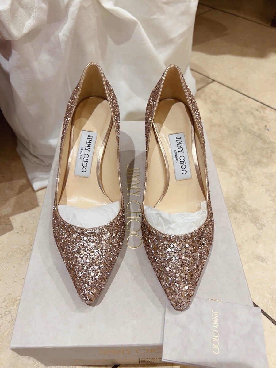 Jimmy choo Romy 60 glitter pink gold size 36/Uk3 new with box