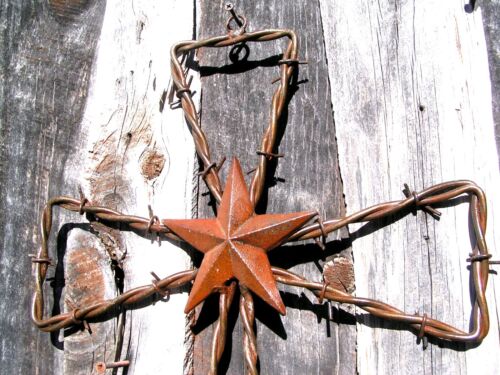 Large Iron Barbed Wire Wall cross, Christian wall art, 24 inches - Picture 2 of 4