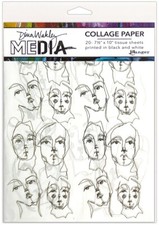 Dina Wakley Media Collage Tissue Paper 7.5"X10" 20/Pkg-Church Doodles