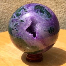 430G Rare Purple Aquatic Agate Ball Crystal Sphere Freeform Energy Healing Reiki