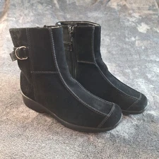 Dr. Scholls  Suede Mid Calf Boots Womans 8.5 Black Diahanna Comfort Boho Classic