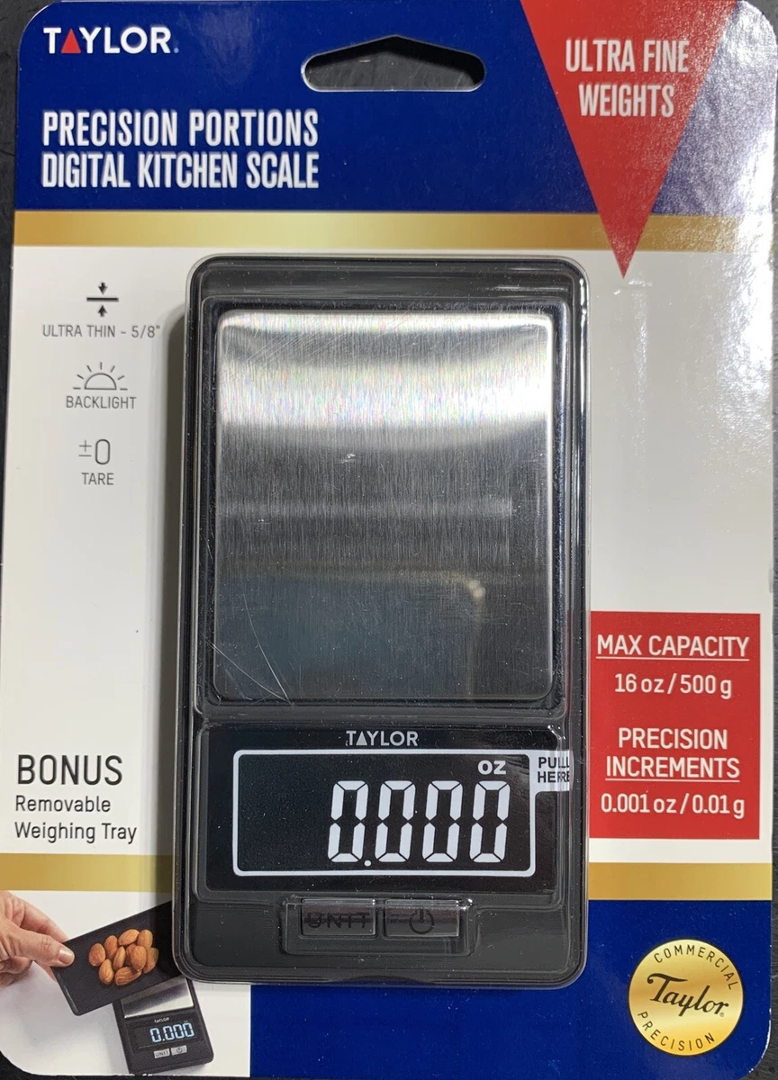 Taylor High-Precision Digital Portioning Scale with Cover, 16OZ/500G, Black