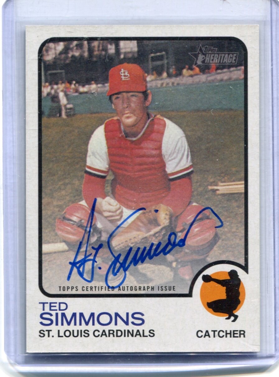 2022 Topps Heritage - TED SIMMONS - Real One Autograph - ST LOUIS CARDINALS